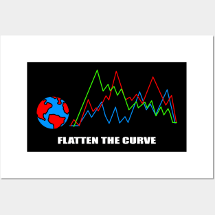 Awesome Flatten The Curve Graphic Illustration Posters and Art